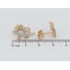 Серьги Xuping Позолота 18K пусеты Цветочки с инкрустацией цирконием фото №2
