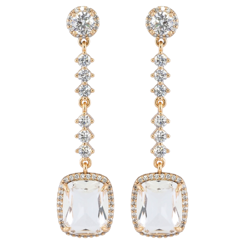 Серьги Xuping Позолота 18K пусеты Элегантные подвески с цирконием и фианитами фото №1