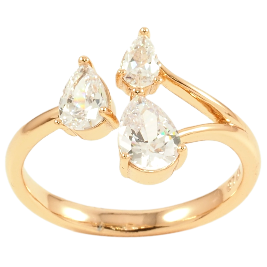 Кольцо Xuping Позолота 18K Кристальные капельки фото №1