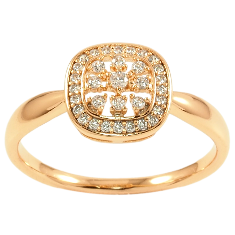 Каблучка Xuping Позолота 18K «Інкрустація цирконієм» фото №1 Каблучка Xuping Позолота 18K «Інкрустація цирконієм» фото №1