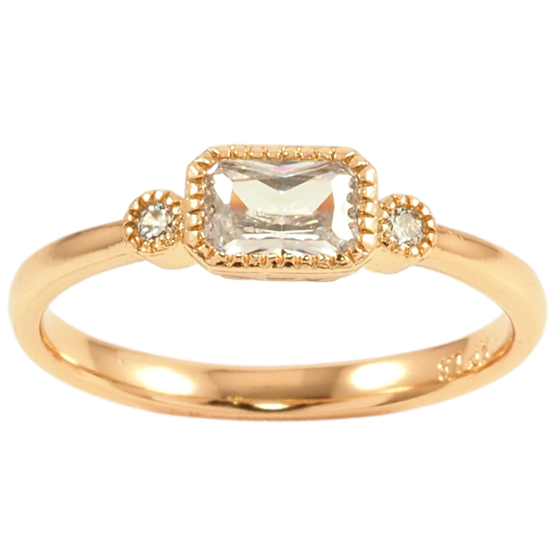 Каблучка Xuping Позолота 18K «Три кристали» фото №1