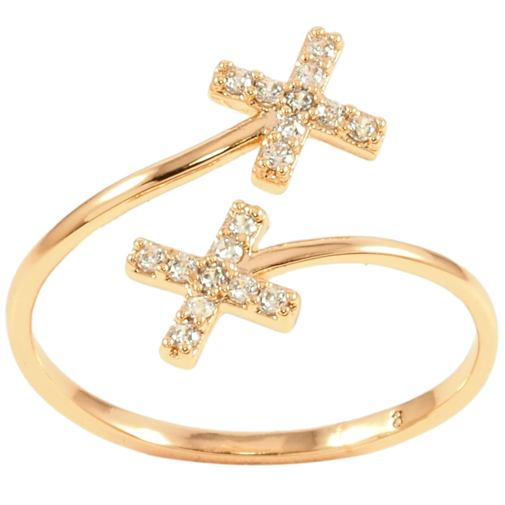 Каблучка Xuping Позолота 18K «Хрестики з цирконієм» фото №17