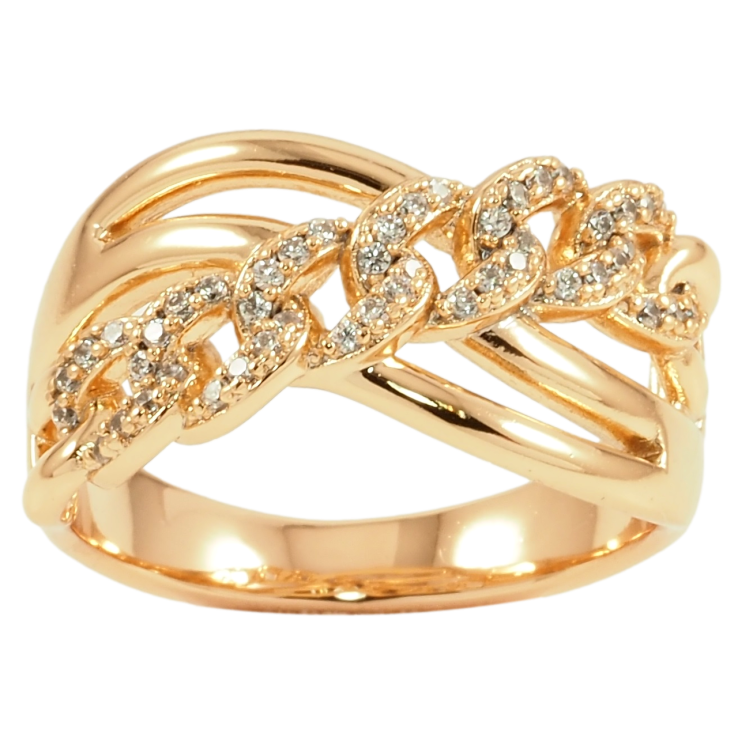 Каблучка Xuping Позолота 18K «Візерунок ланцюжок з цирконієм» фото №13 Каблучка Xuping Позолота 18K «Візерунок ланцюжок з цирконієм» фото №13