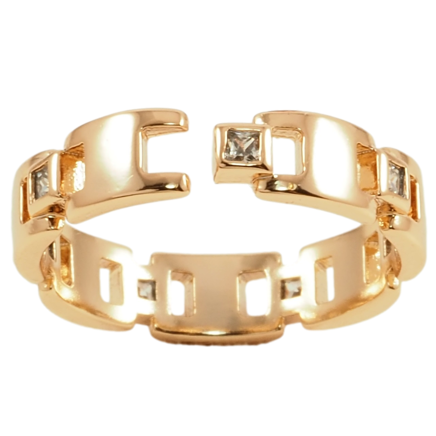 Каблучка Xuping Позолота 18K «Візерунок з цирконієм» фото №1