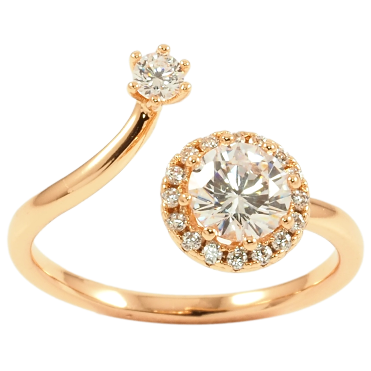 Каблучка Xuping Позолота 18K «Візерунок з цирконієм» фото №5