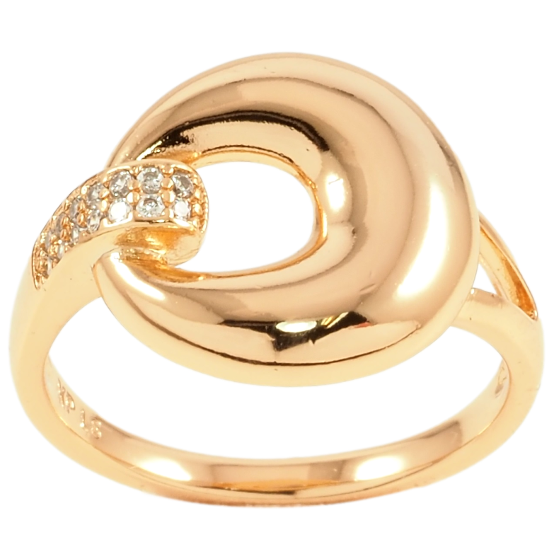 Каблучка Xuping Позолота 18K «Візерунок з цирконієм» фото №2