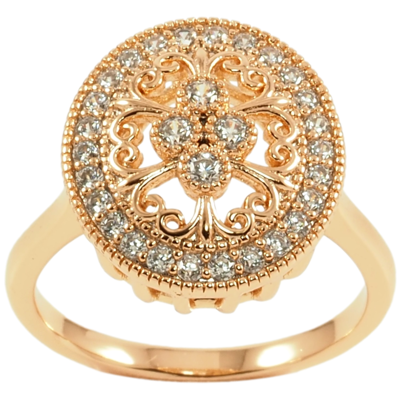 Каблучка Xuping Позолота 18K «Вензельний візерунок з цирконієм» фото №1