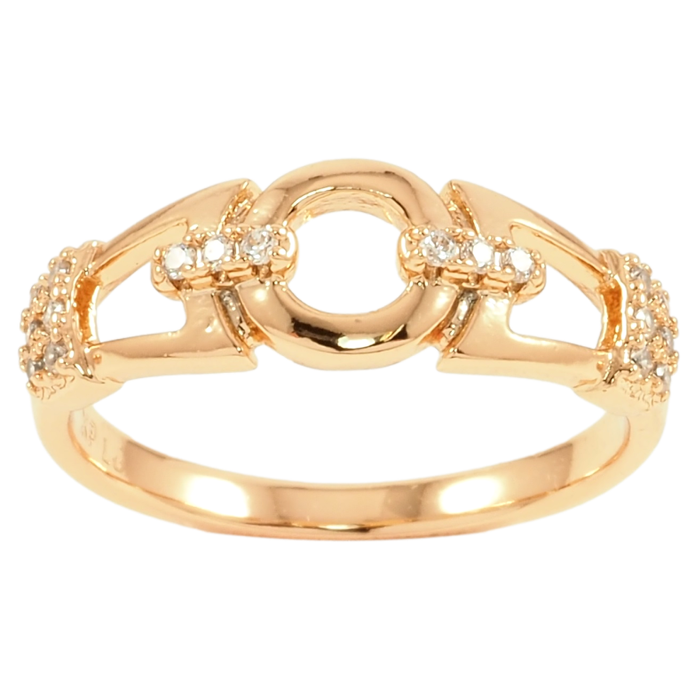 Каблучка Xuping Позолота 18K Візерунок з цирконієм» фото №2