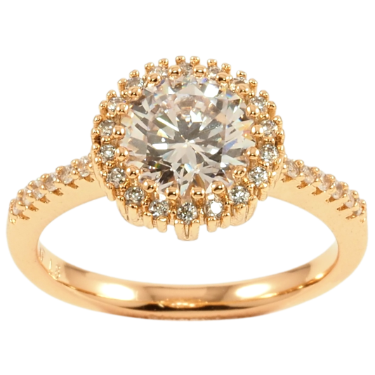 Кольцо Xuping Позолота 18K Фианит в обрамлении циркония фото №1 Кольцо Xuping Позолота 18K Фианит в обрамлении циркония фото №1