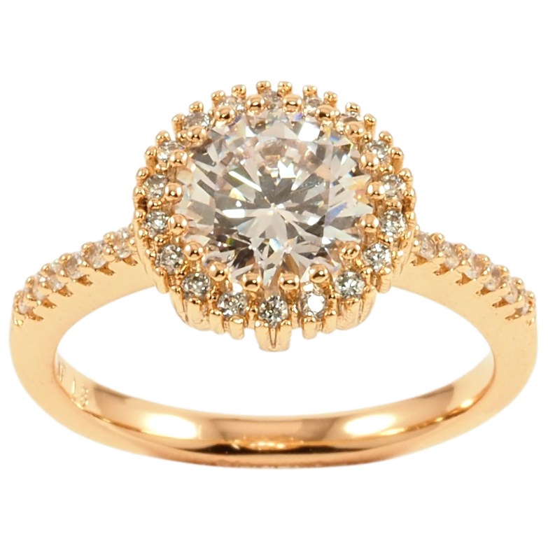 Каблучка Xuping Позолота 18K Фіаніт в обрамленні цирконію фото №1