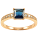 Кольцо Xuping Позолота 18K Синий фианит на дорожке циркония фото №1
