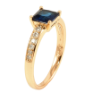 Кольцо Xuping Позолота 18K Синий фианит на дорожке циркония фото №2
