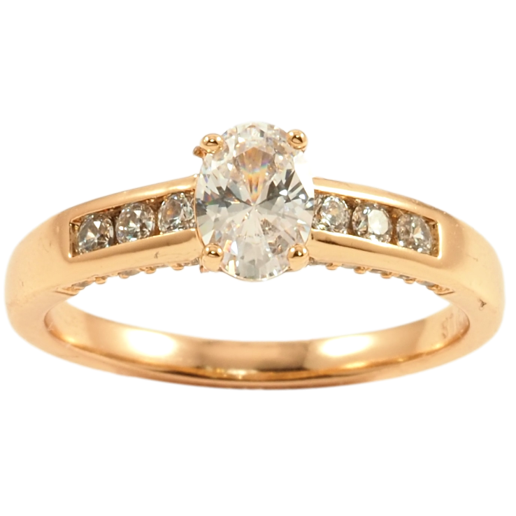 Кольцо Xuping Позолота 18K Фианит с дорожкой циркония фото №6 Кольцо Xuping Позолота 18K Фианит с дорожкой циркония фото №6