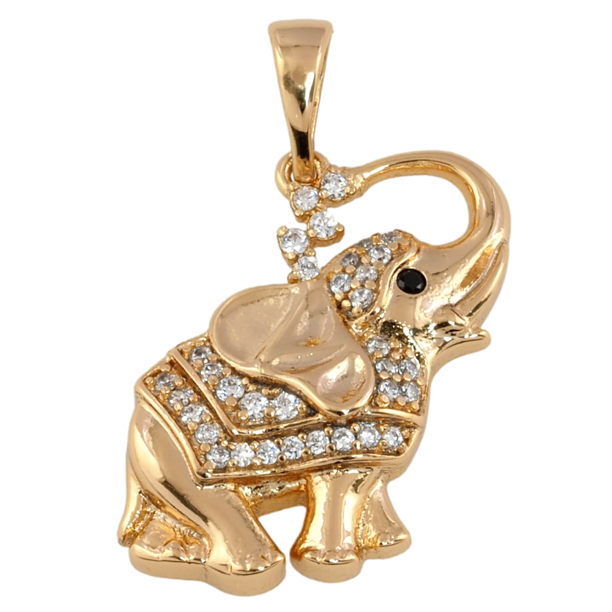 Кулон Xuping Позолота 18K Слон с цирконием для цепочки до 5мм фото №1