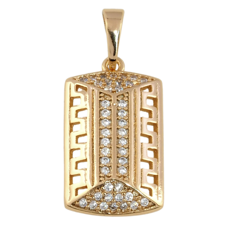 Кулон Xuping Позолота 18K Резной узор с инкрустацией цирконием для цепочки до 5мм фото №3