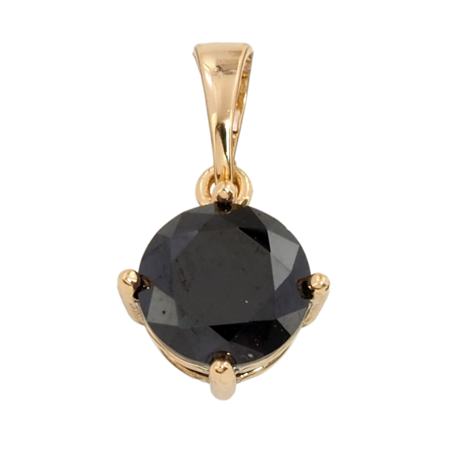 Кулон Xuping Позолота 18K Черный фианит, ø 8мм для цепочки до 5мм фото №1