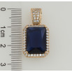 Кулон Xuping Позолота 18K Синий фианит в обрамлении циркония для цепочки до 6мм фото №2