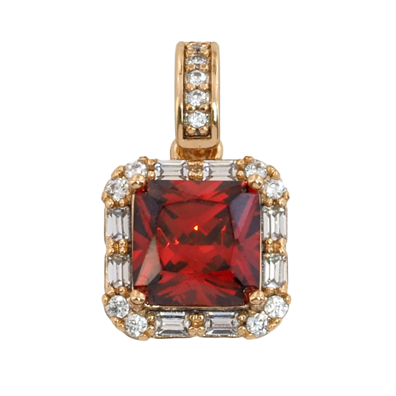 Кулон Xuping Позолота 18K Червоний фіаніт в обрамленні цирконію для ланцюжка до 4мм фото №1