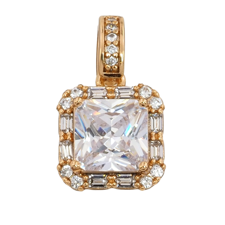 Кулон Xuping Позолота 18K Фианит в обрамлении циркония для цепочки до 4мм фото №1