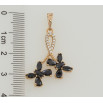 Кулон Xuping Позолота 18K Петелька с бабочками из черных фианитов для цепочки до 6мм фото №2