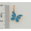 Кулон Xuping Позолота 18K Бабочка с голубой эмалью для цепочки до 5мм фото №2