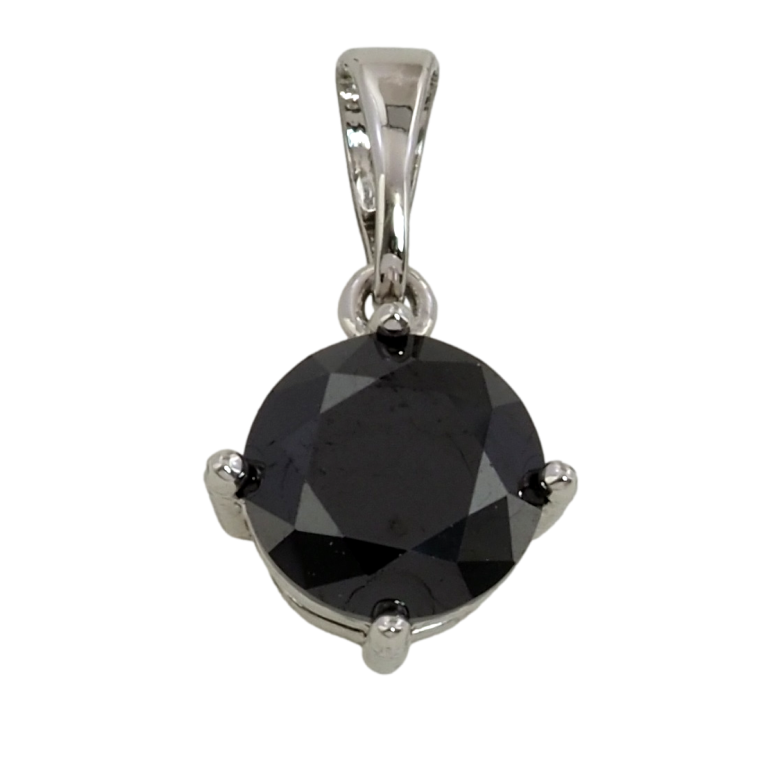Кулон Xuping Родий Черный фианит, ø 8мм для цепочки до 5мм фото №1