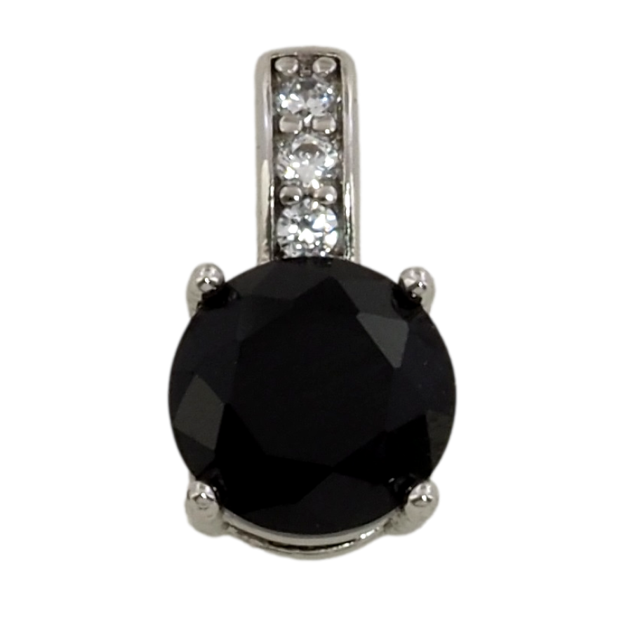 Кулон Xuping Родий Черный фианит, ø 7мм для цепочки до 3мм фото №1