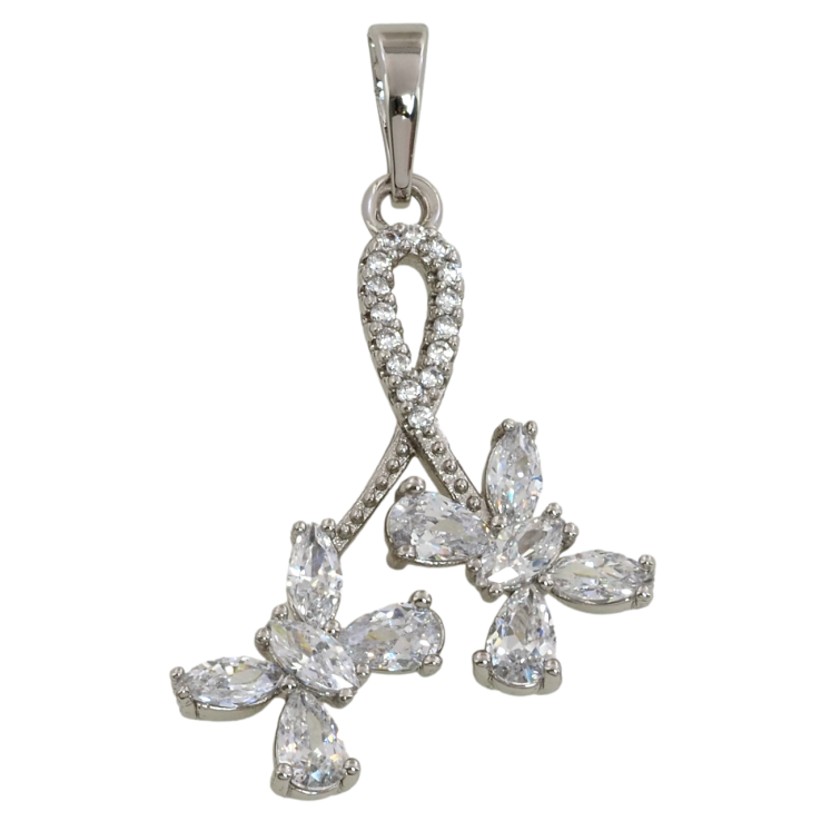 Кулон Xuping Родий Петелька с кристальными бабочками для цепочки до 6мм фото №25