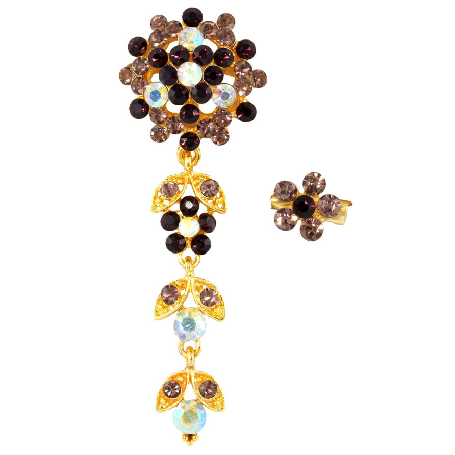 Броши Цветочные подвески с бордовыми стразами фото №1 Броши Цветочные подвески с бордовыми стразами фото №1