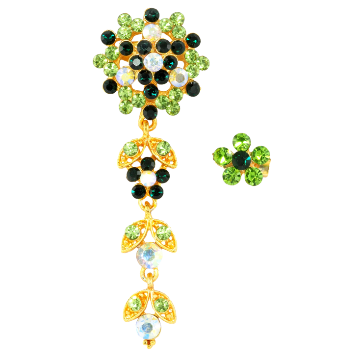 Брошки Квіткові підвіски з зеленими стразами фото №11 Брошки Квіткові підвіски з зеленими стразами фото №11