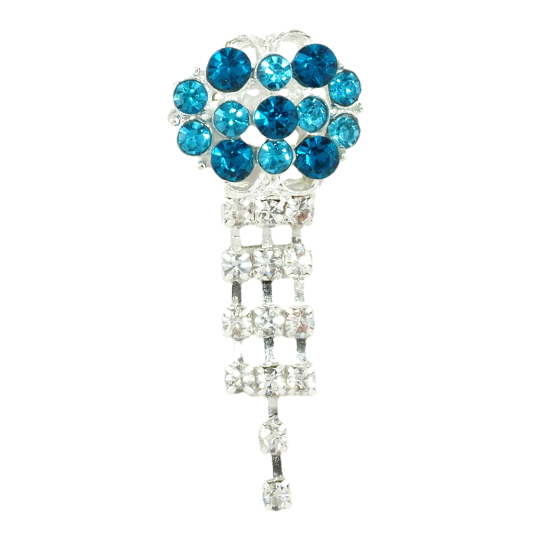 Брошка Підвіска з бірюзовими стразами фото №1