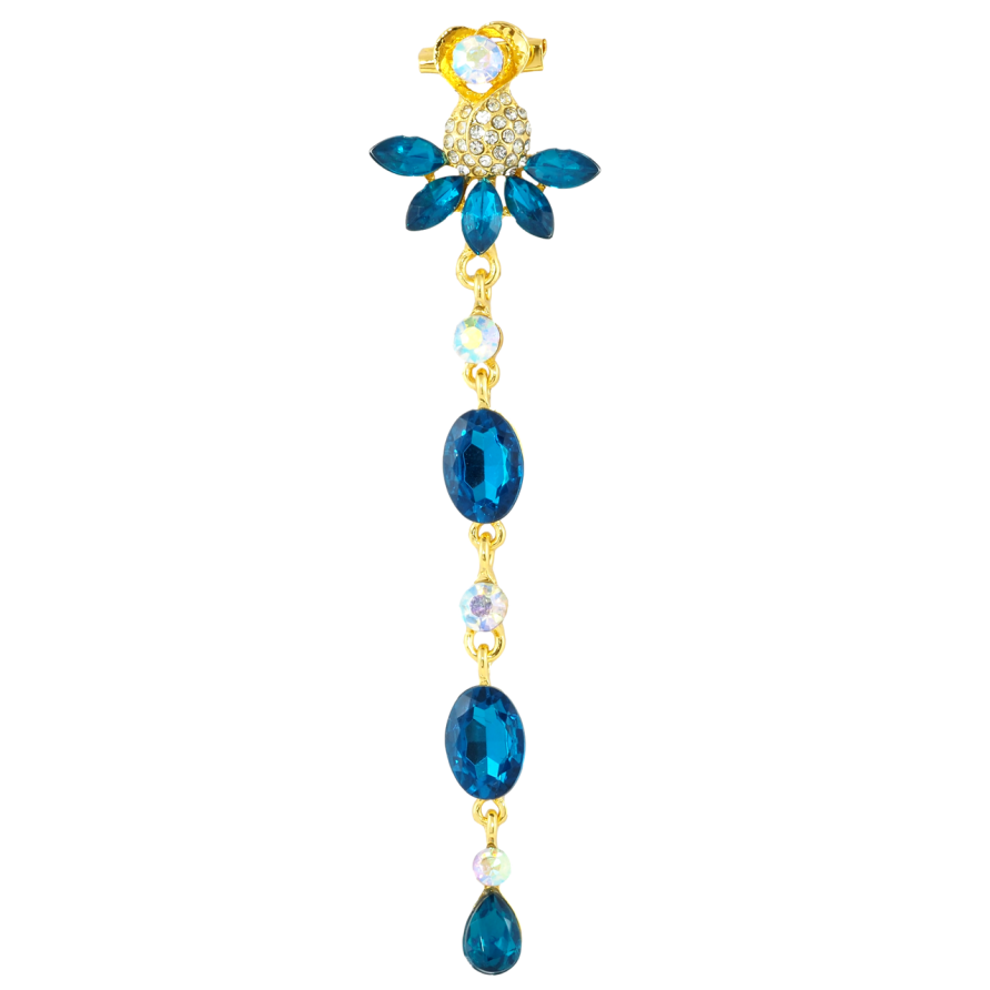 Брошь Декоративная подвеска с бирюзовыми стразами фото №1 Брошь Декоративная подвеска с бирюзовыми стразами фото №1