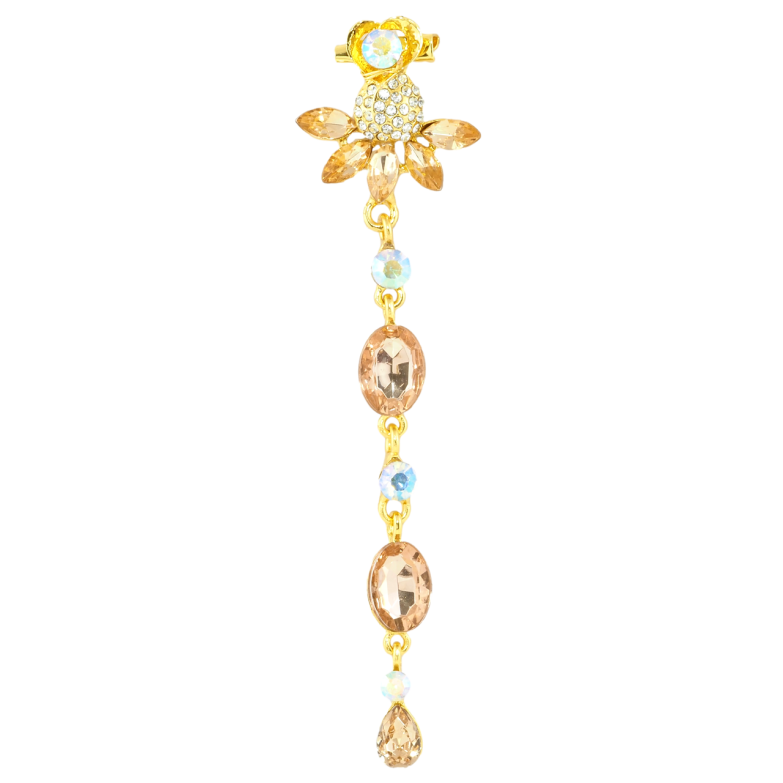 Брошь Декоративная подвеска с золотистыми стразами фото №1 Брошь Декоративная подвеска с золотистыми стразами фото №1