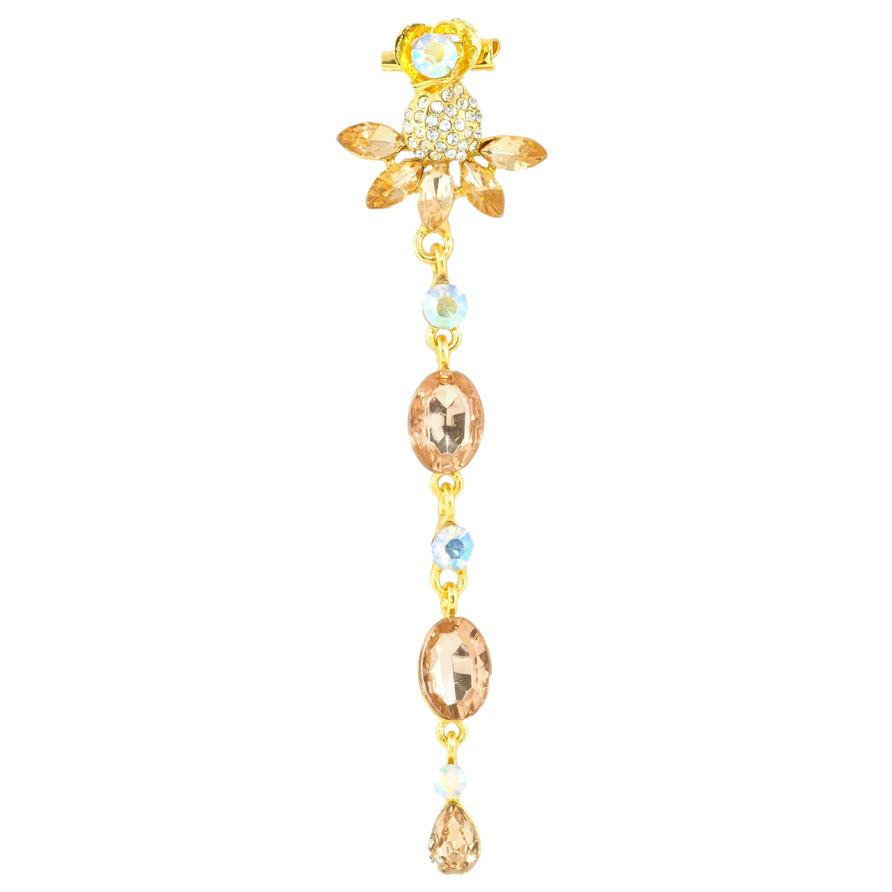 Брошка Декоративна підвіска з золотистими стразами фото №1 Брошка Декоративна підвіска з золотистими стразами фото №1