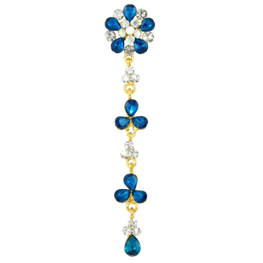 Брошь Цветочная подвеска с бирюзовыми стразами фото №1 Брошь Цветочная подвеска с бирюзовыми стразами фото №1