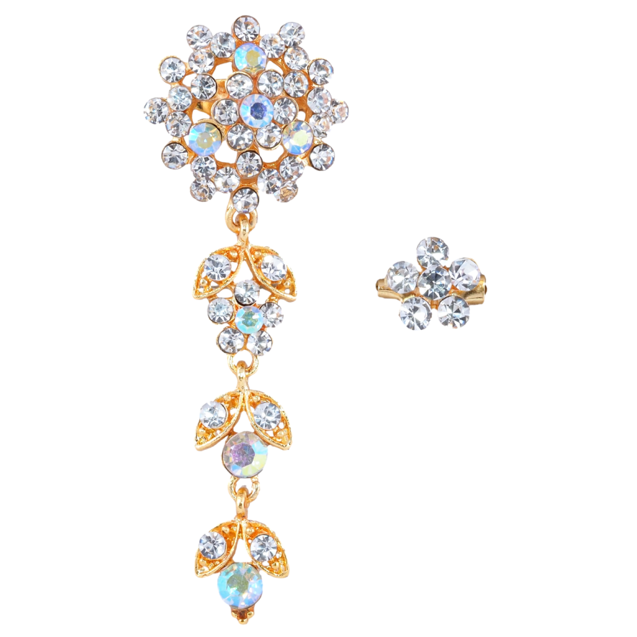 Брошки Дві квіточки зі стразами фото №1