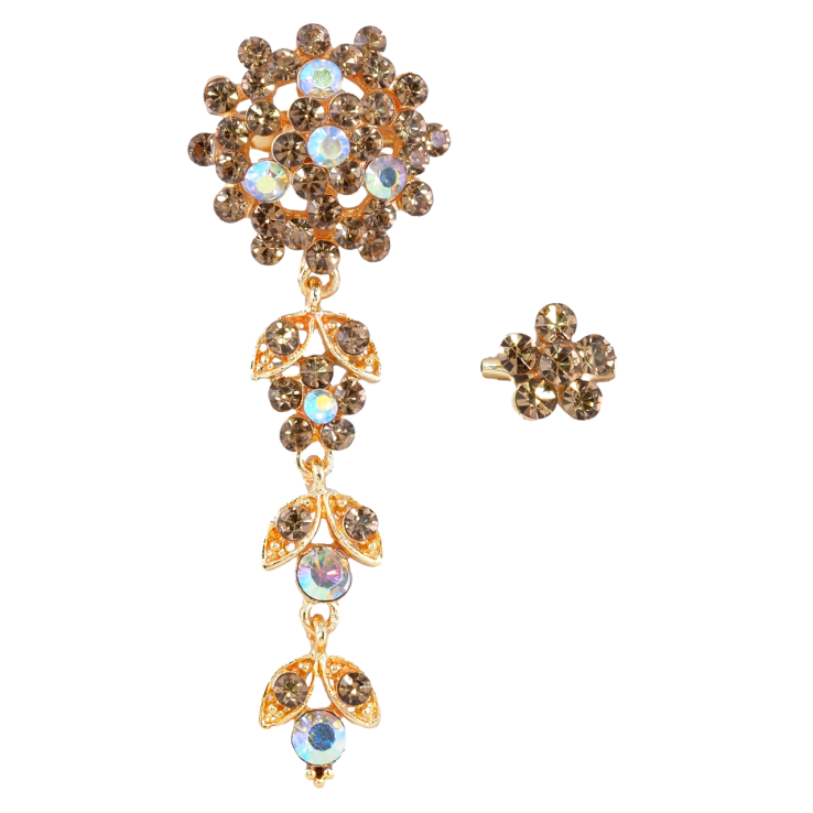 Брошки Дві квіточки з золотистими стразами фото №17 Брошки Дві квіточки з золотистими стразами фото №17