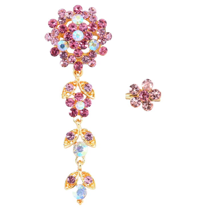 Брошки Дві квіточки з рожевими стразами фото №16 Брошки Дві квіточки з рожевими стразами фото №16