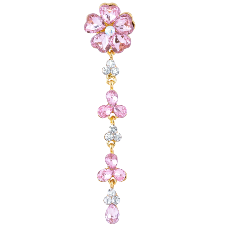 Брошь Цветочная подвеска с розовыми стразами фото №12 Брошь Цветочная подвеска с розовыми стразами фото №12