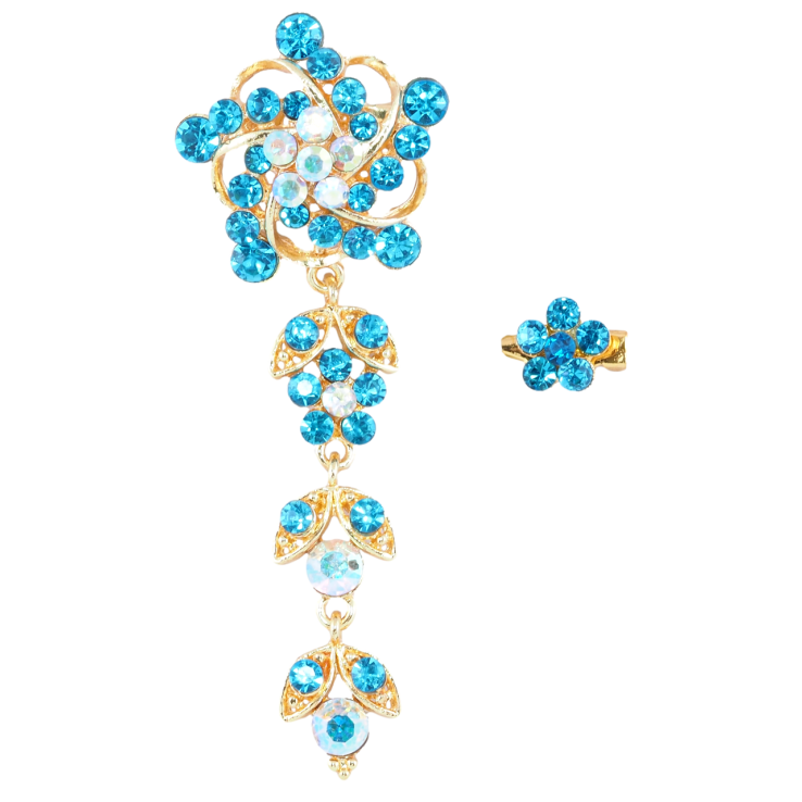 Брошки Дві квіточки з бірюзовими стразами фото №22 Брошки Дві квіточки з бірюзовими стразами фото №22