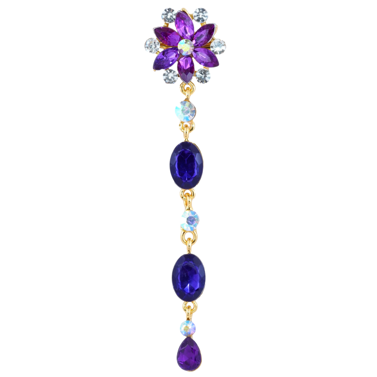Брошь Цветочная подвеска с фиолетовыми стразами фото №11 Брошь Цветочная подвеска с фиолетовыми стразами фото №11