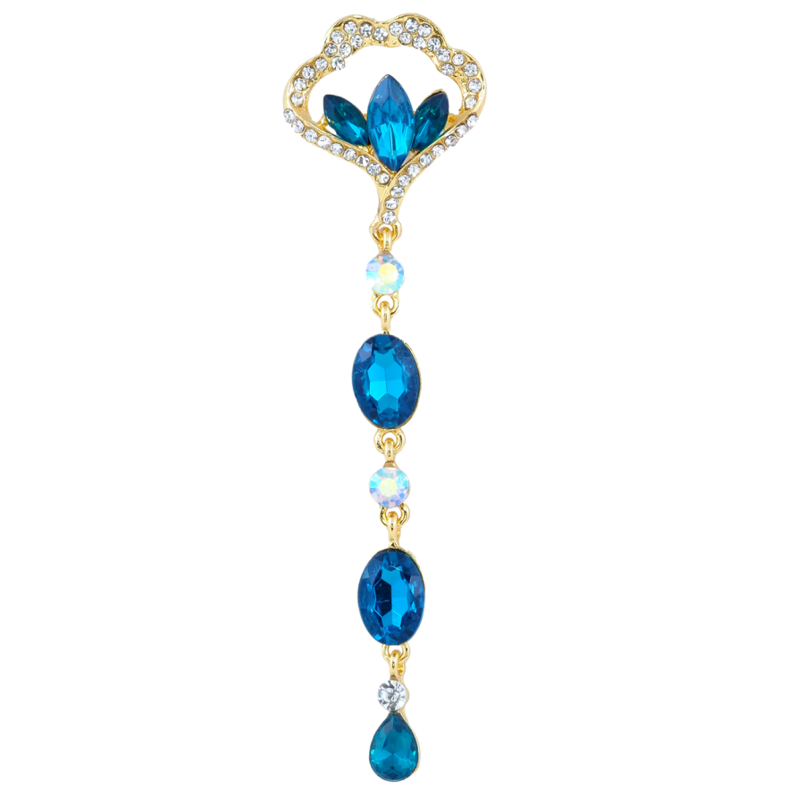 Брошь Декоративная подвеска с бирюзовыми стразами фото №1 Брошь Декоративная подвеска с бирюзовыми стразами фото №1