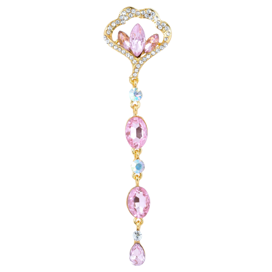 Брошь Декоративная подвеска с розовыми стразами фото №1 Брошь Декоративная подвеска с розовыми стразами фото №1