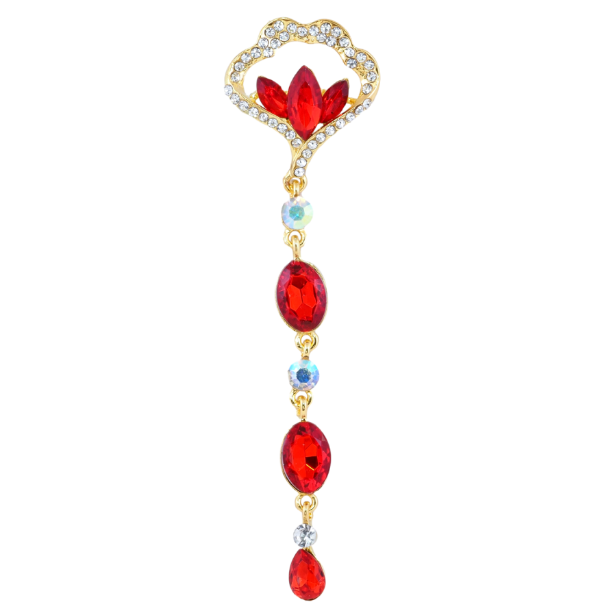 Брошь Декоративная подвеска с красными стразами фото №1 Брошь Декоративная подвеска с красными стразами фото №1