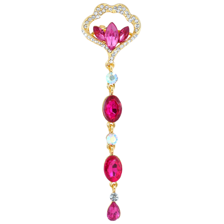 Брошка Декоративна підвіска з рожевими стразами фото №1