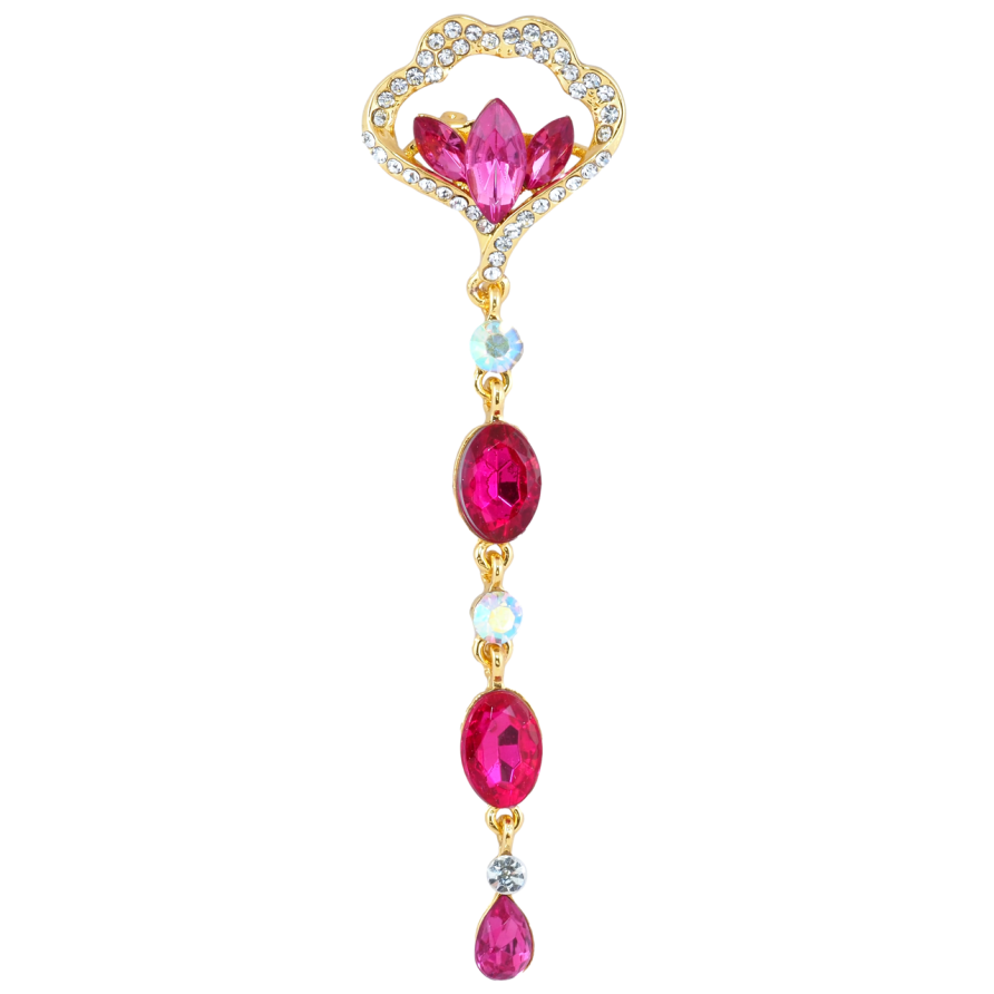 Брошь Декоративная подвеска с розовыми стразами фото №1 Брошь Декоративная подвеска с розовыми стразами фото №1
