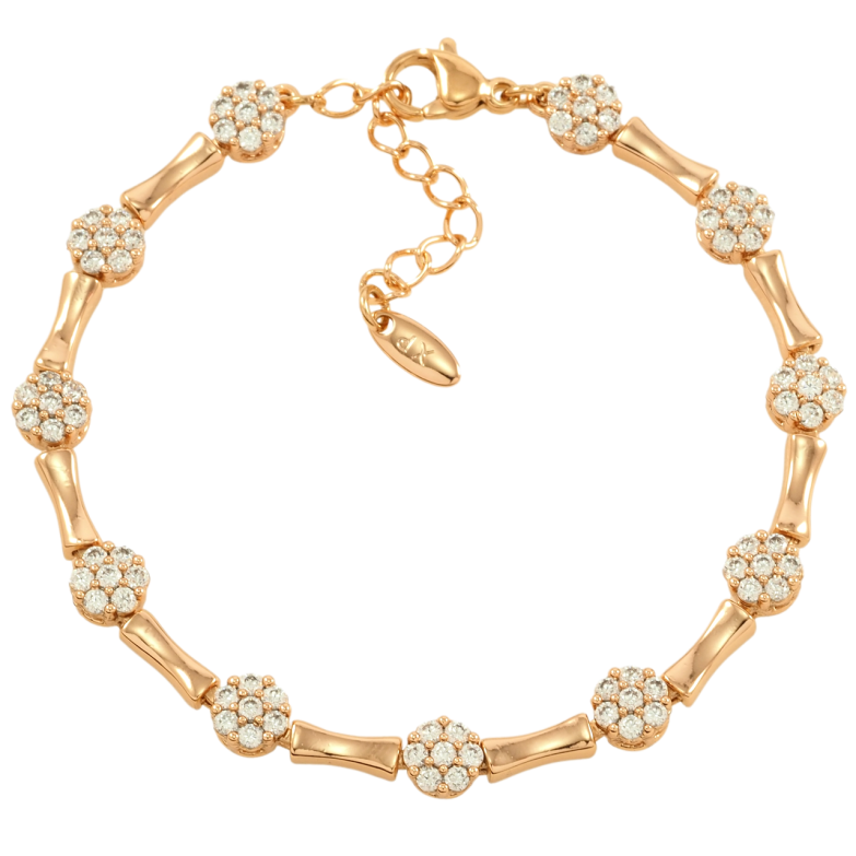 Браслет Xuping Позолота 18K Декоративний візерунок з цирконієм розмір з доп. ланцюжком 16-19см х 2-5мм фото №1 Браслет Xuping Позолота 18K Декоративний візерунок з цирконієм розмір з доп. ланцюжком 16-19см х 2-5мм фото №1