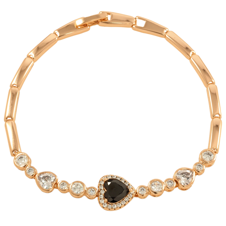 Браслет Xuping Позолота 18K Кришталеві серця розмір 19см х 3мм фото №1 Браслет Xuping Позолота 18K Кришталеві серця розмір 19см х 3мм фото №1