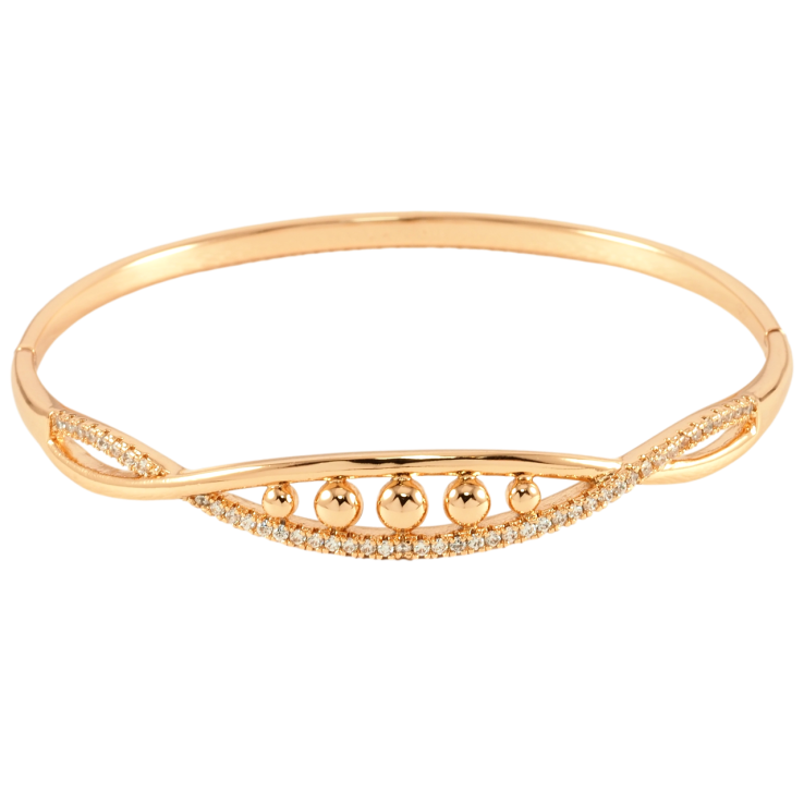 Браслет Xuping Позолота 18K Декоративний візерунок з цирконієм ø 6см фото №6