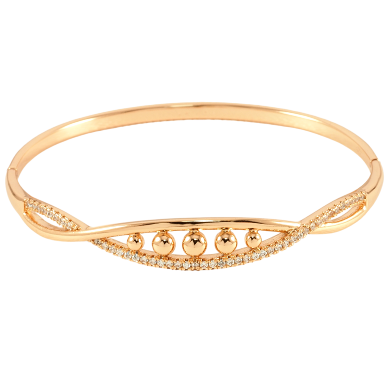 Браслет Xuping Позолота 18K Декоративний візерунок з цирконієм ø 6см фото №1 Браслет Xuping Позолота 18K Декоративний візерунок з цирконієм ø 6см фото №1